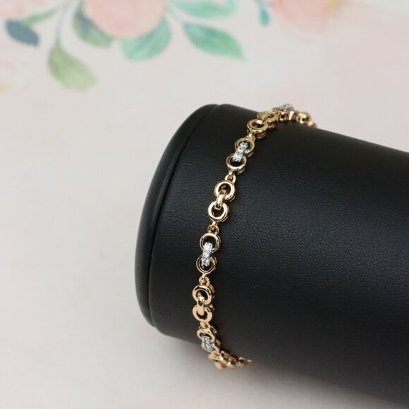 "Sparkling Rose Gold Bracelet with Dainty Crystal Accents, XPBL0732 - Picture 9 of 12